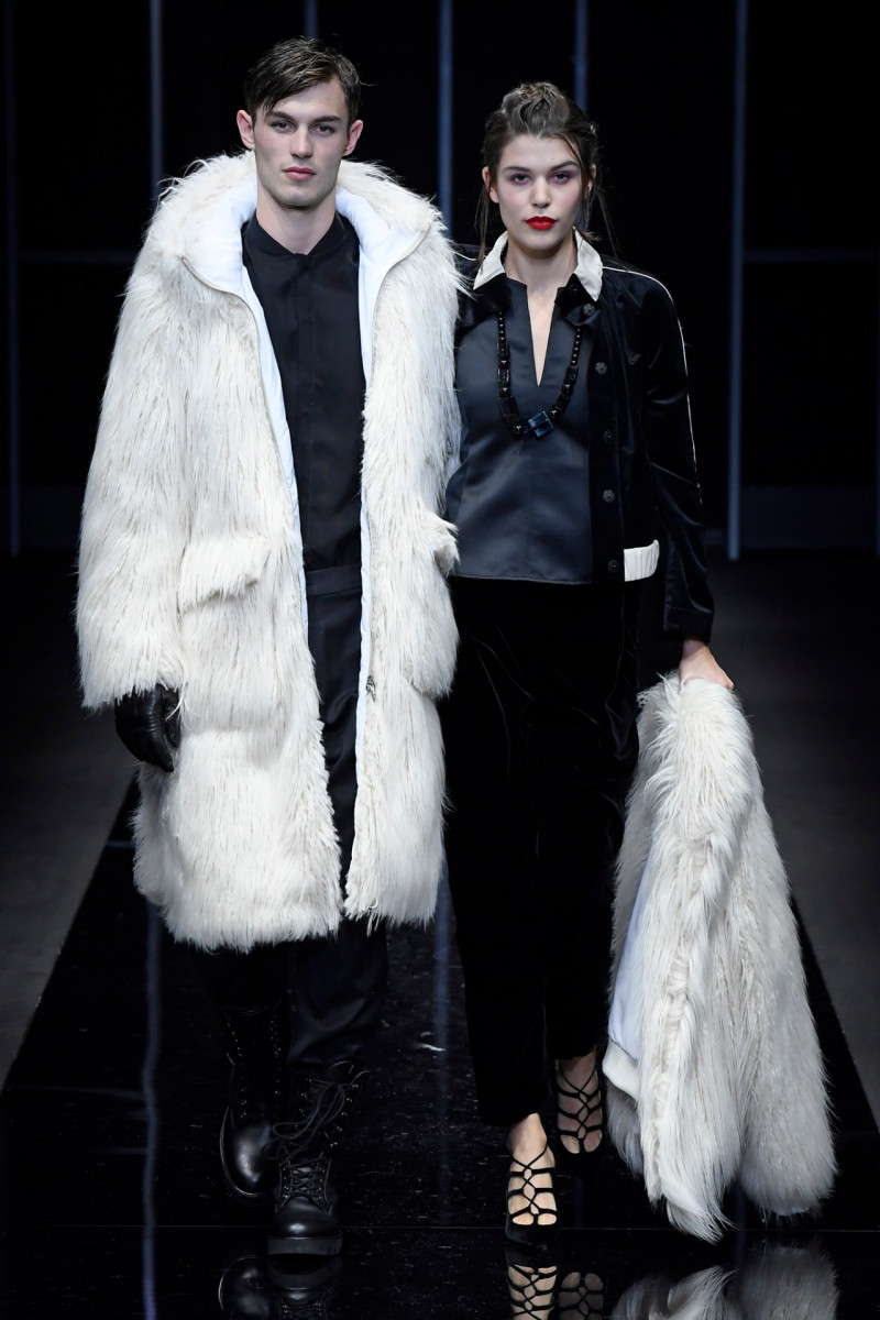 Kit Butler featured in  the Emporio Armani fashion show for Autumn/Winter 2019