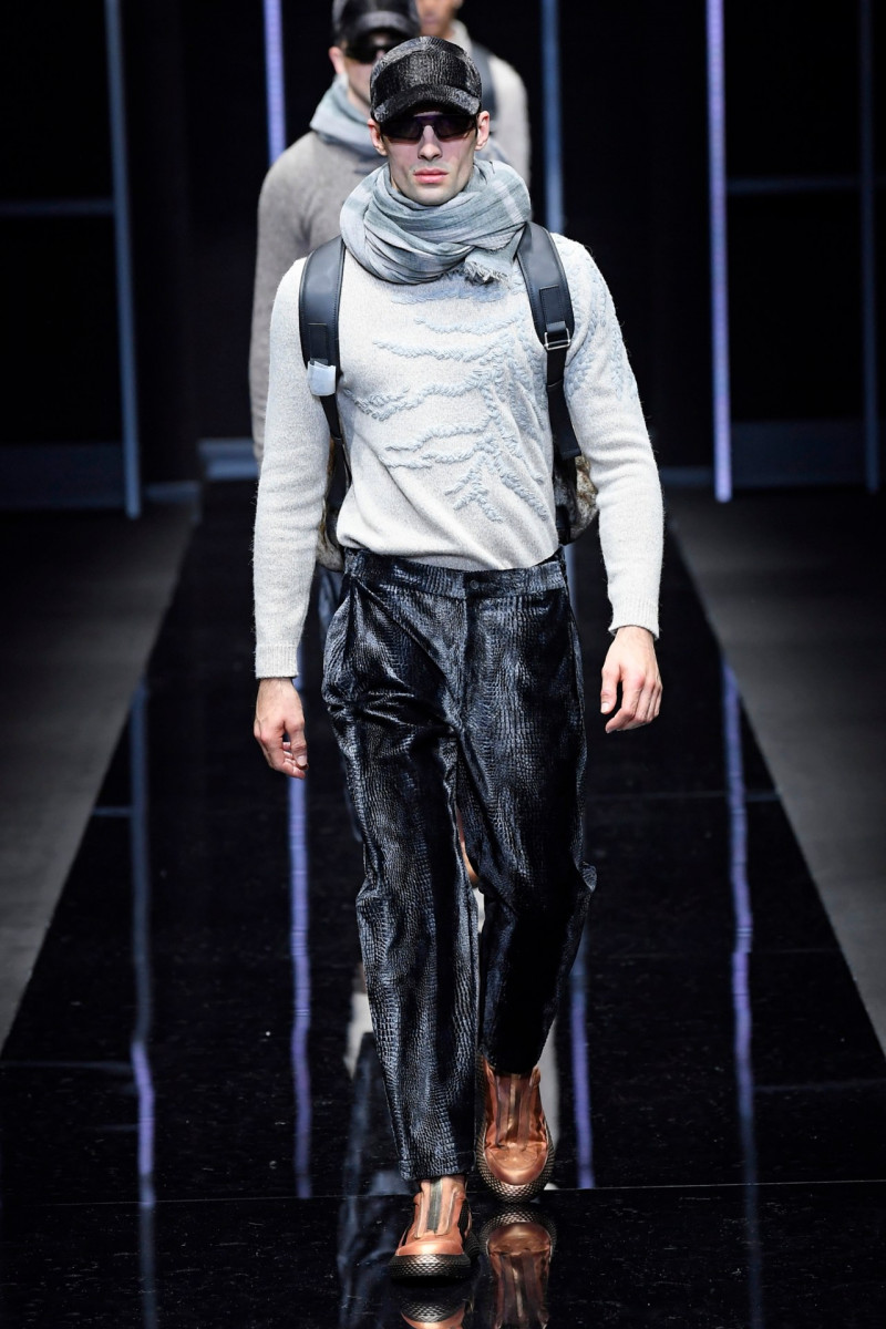 Elliot Meeten featured in  the Emporio Armani fashion show for Autumn/Winter 2019
