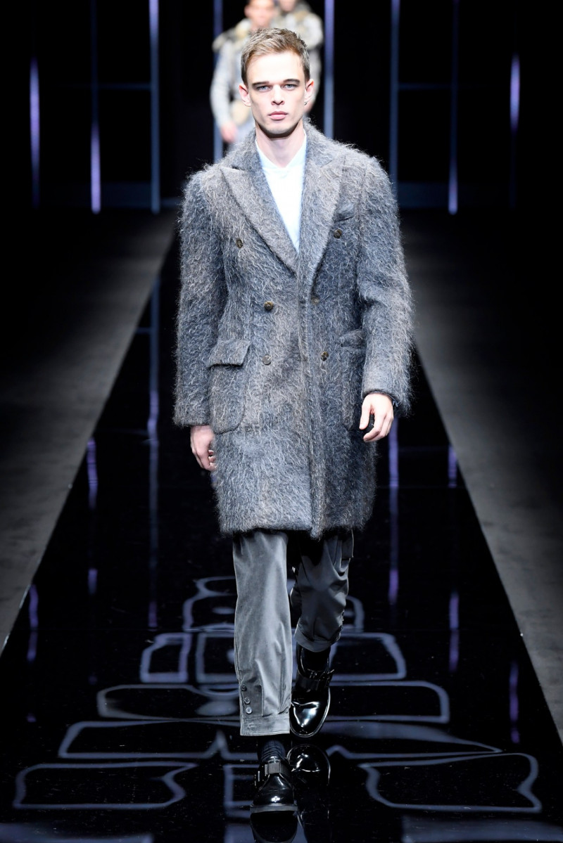 Andre Bona featured in  the Emporio Armani fashion show for Autumn/Winter 2019