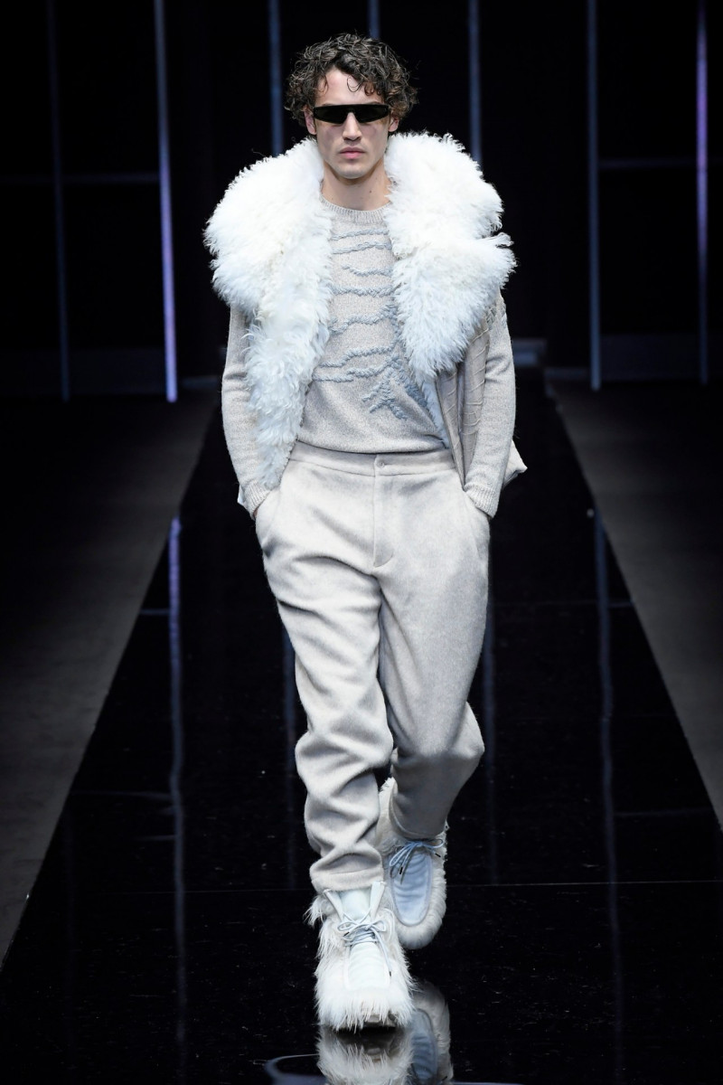 Federico Novello featured in  the Emporio Armani fashion show for Autumn/Winter 2019