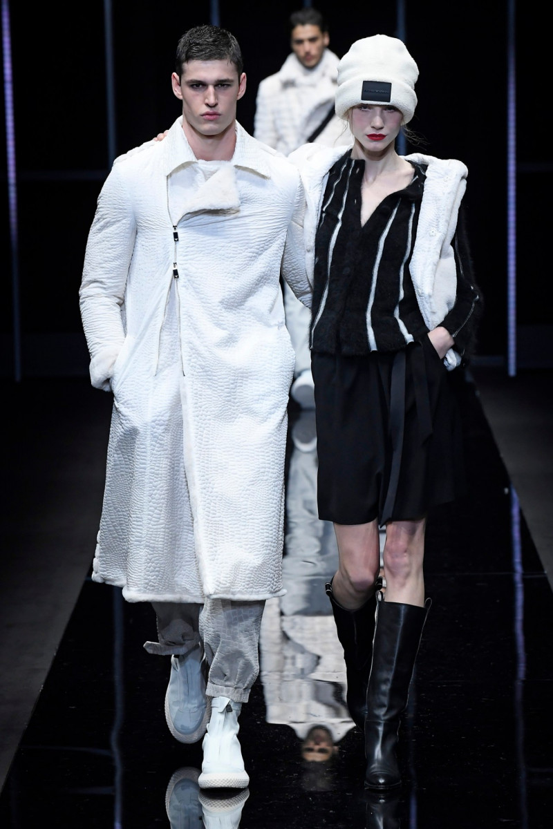 Victor Perr featured in  the Emporio Armani fashion show for Autumn/Winter 2019