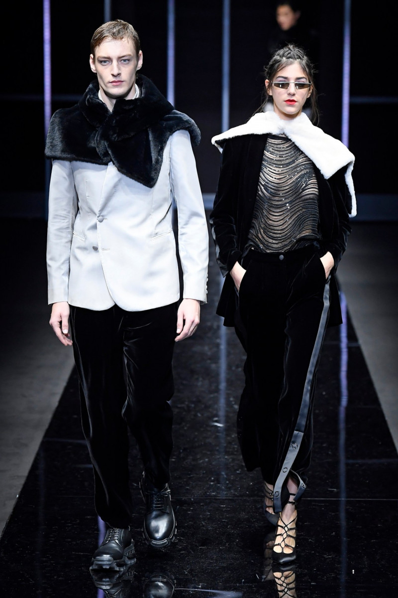 Roberto Sipos featured in  the Emporio Armani fashion show for Autumn/Winter 2019