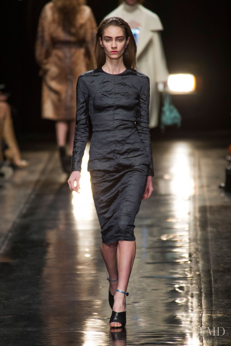 Marine Deleeuw featured in  the Carven fashion show for Autumn/Winter 2013