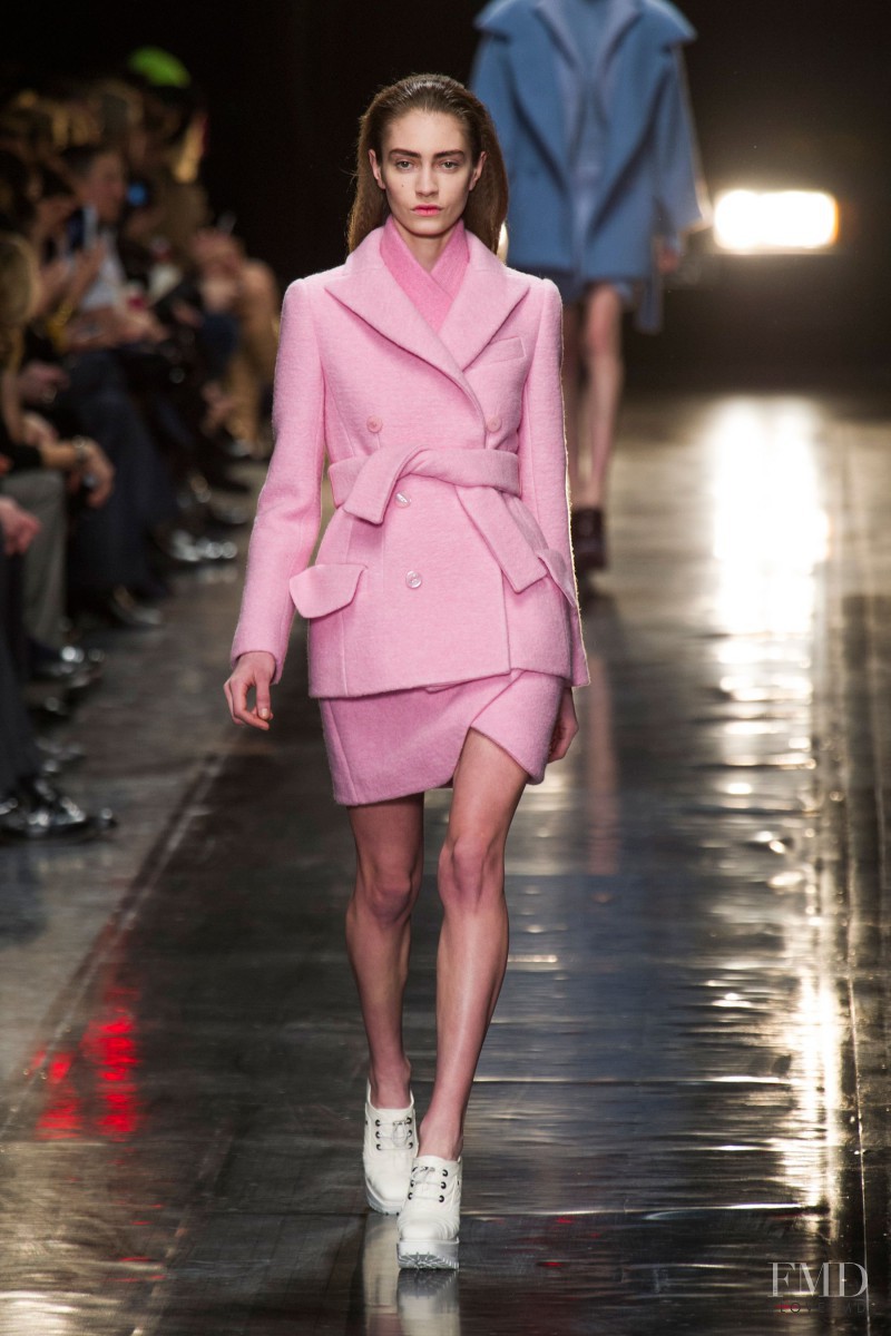 Marine Deleeuw featured in  the Carven fashion show for Autumn/Winter 2013