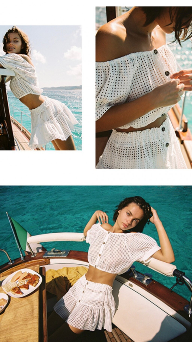 Moa Aberg featured in  the Eberjey advertisement for Resort 2020