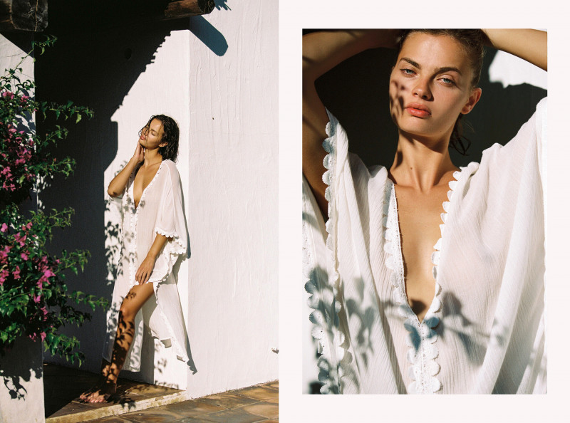 Moa Aberg featured in  the Eberjey advertisement for Resort 2020