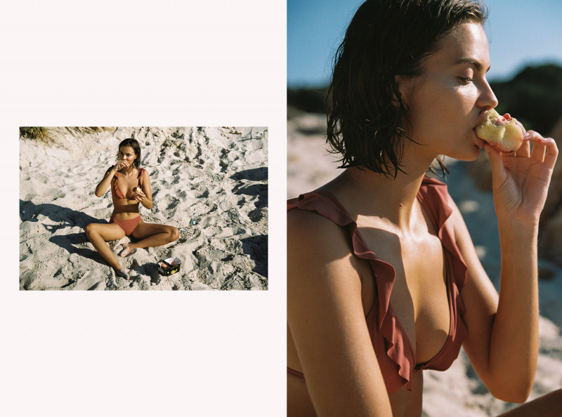 Moa Aberg featured in  the Eberjey advertisement for Resort 2020