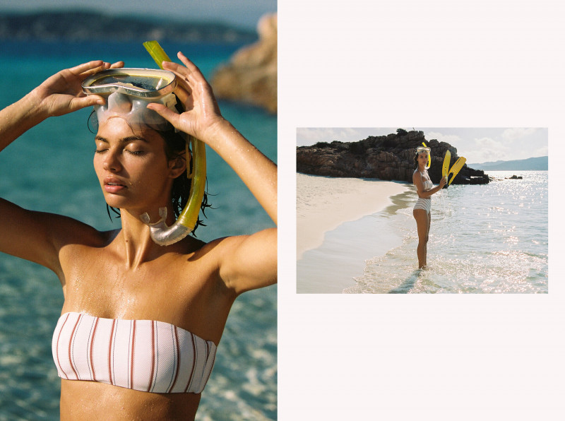 Moa Aberg featured in  the Eberjey advertisement for Resort 2020