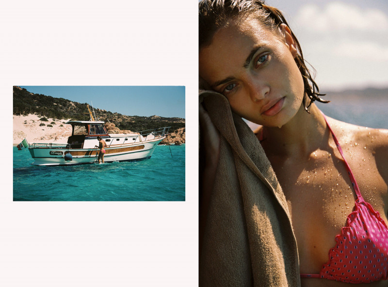 Moa Aberg featured in  the Eberjey advertisement for Resort 2020