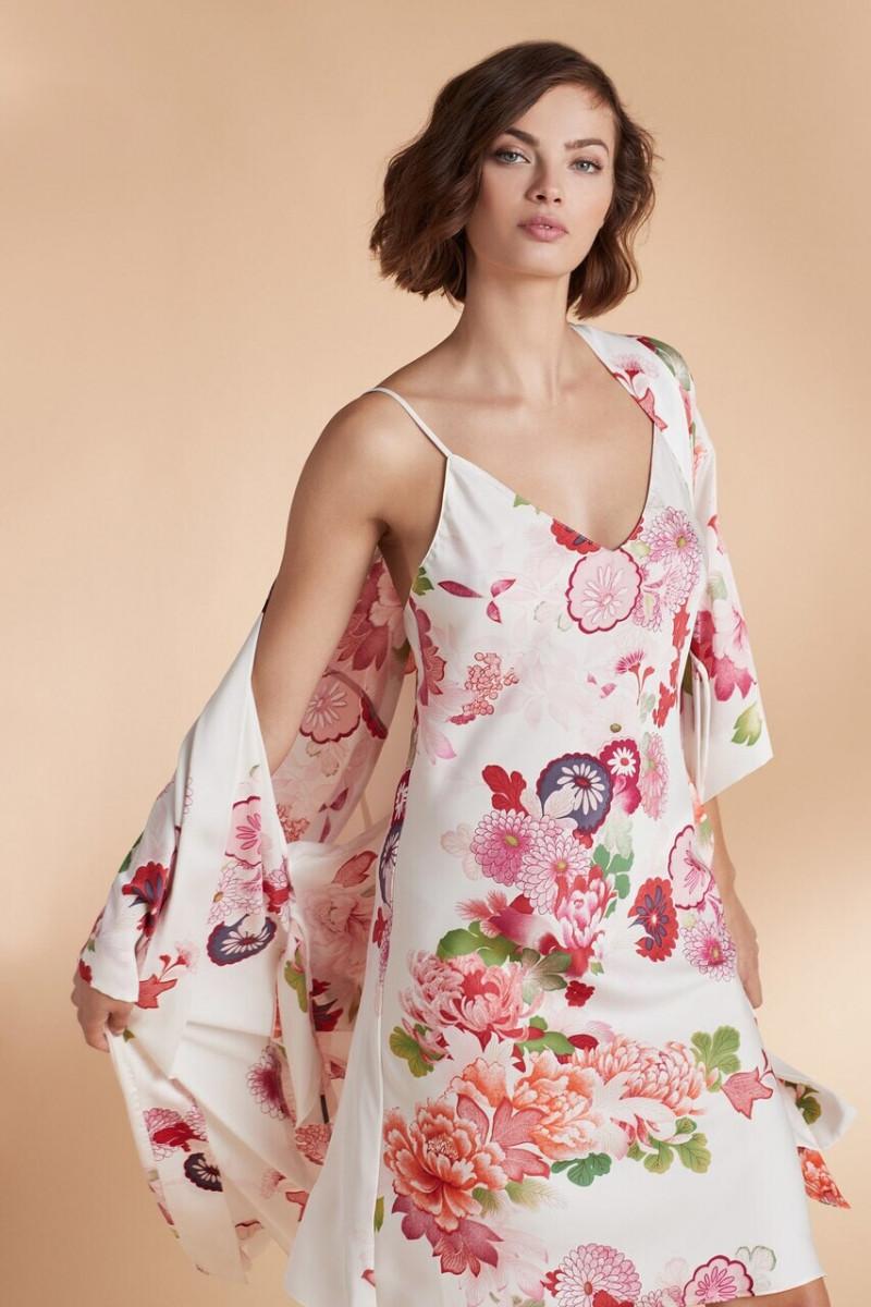 Moa Aberg featured in  the Josie Natori lookbook for Pre-Spring 2020