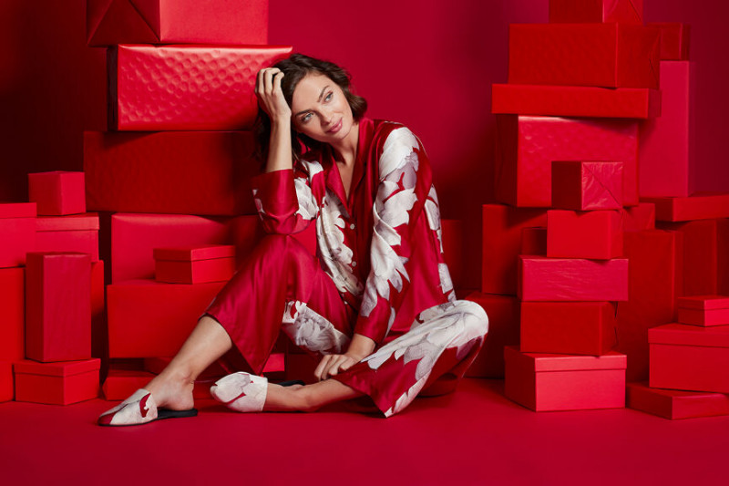 Moa Aberg featured in  the Josie Natori lookbook for Pre-Spring 2020