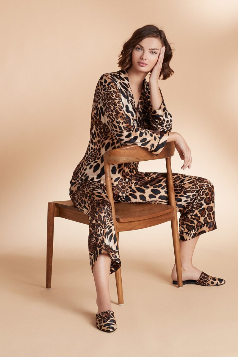 Moa Aberg featured in  the Josie Natori lookbook for Pre-Spring 2020