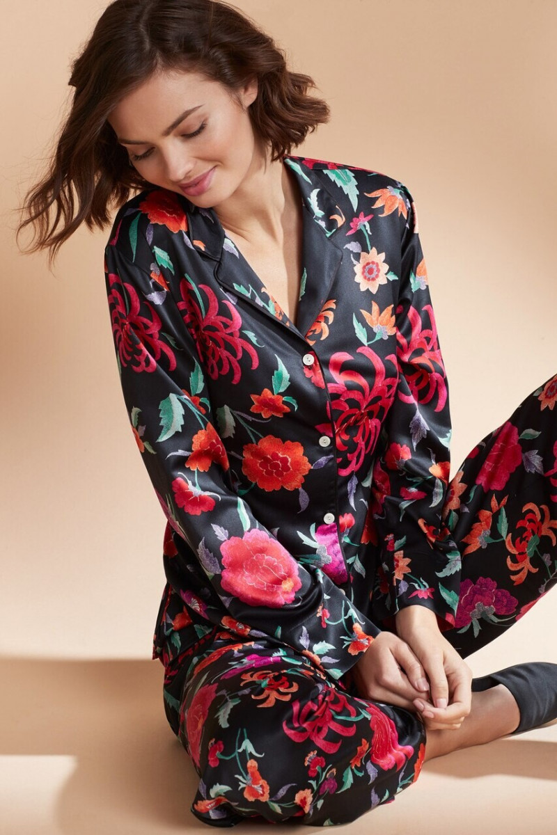 Moa Aberg featured in  the Josie Natori lookbook for Pre-Spring 2020