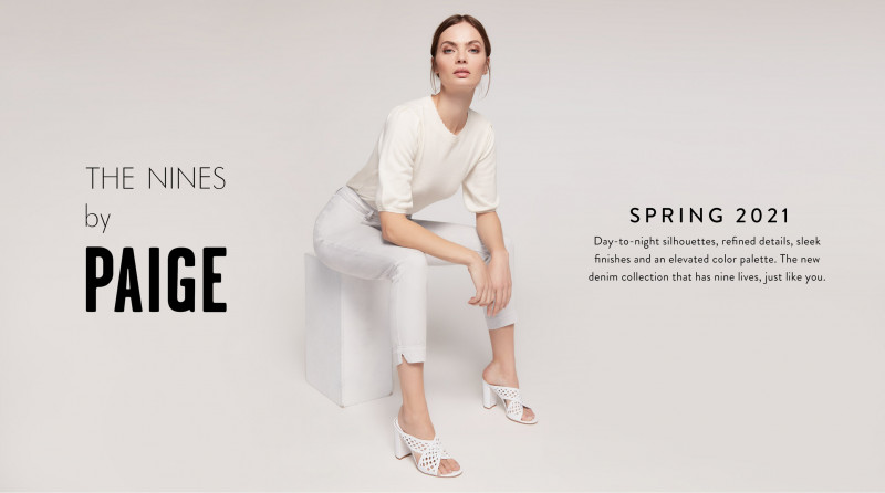 Moa Aberg featured in  the Paige Denim The Nines lookbook for Spring 2021