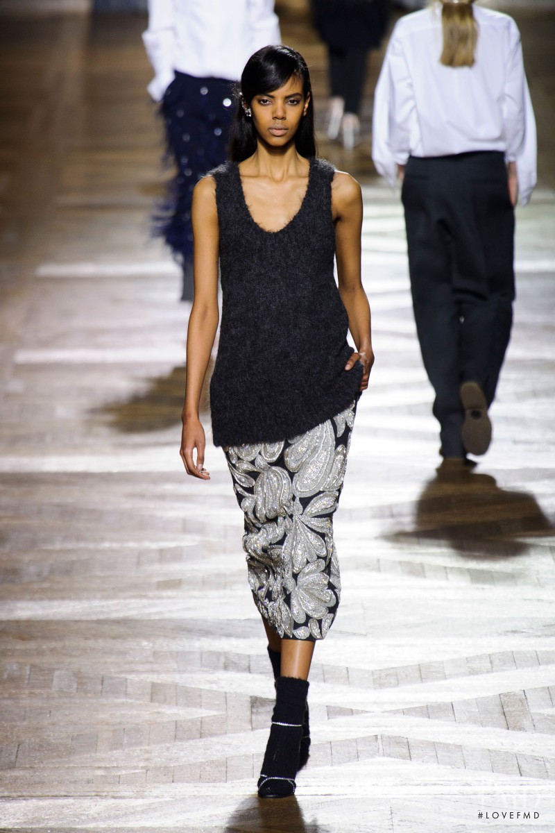 Grace Mahary featured in  the Dries van Noten fashion show for Autumn/Winter 2013