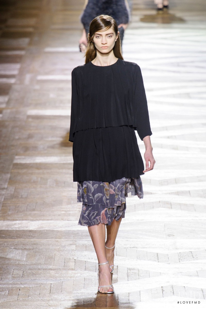 Marine Deleeuw featured in  the Dries van Noten fashion show for Autumn/Winter 2013