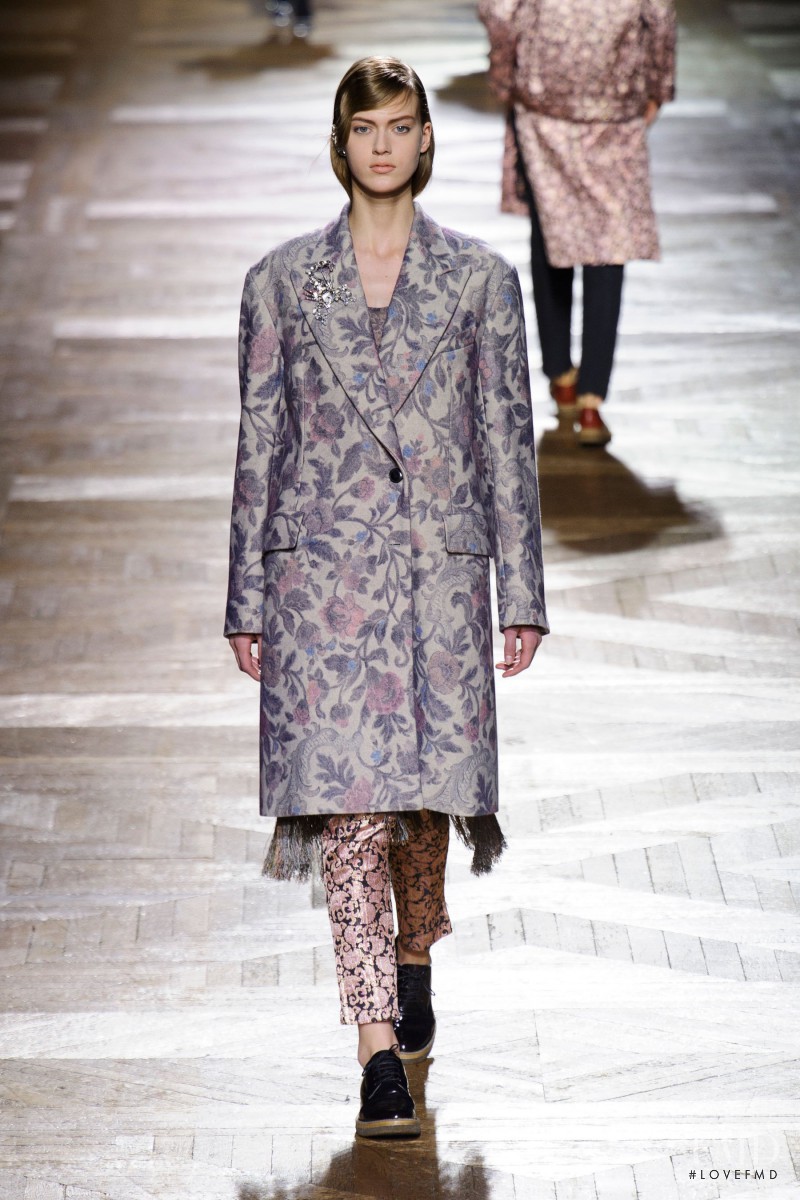 Tess Hellfeuer featured in  the Dries van Noten fashion show for Autumn/Winter 2013