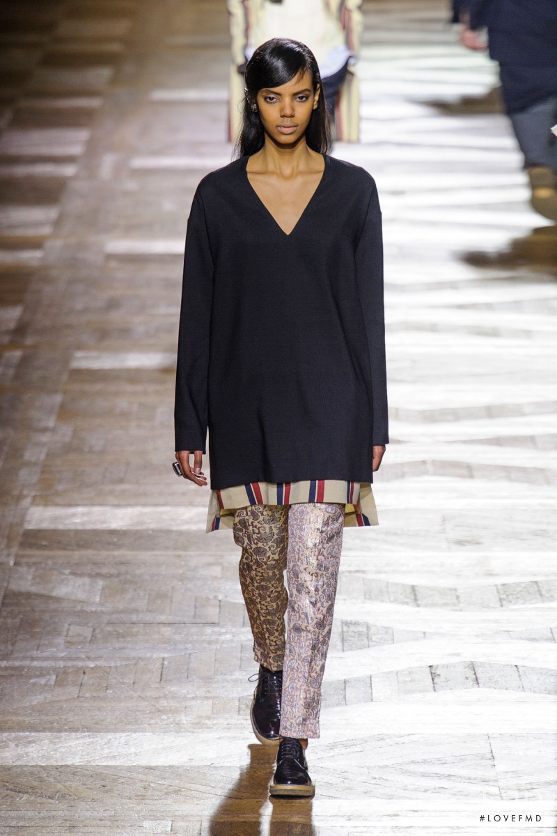 Grace Mahary featured in  the Dries van Noten fashion show for Autumn/Winter 2013