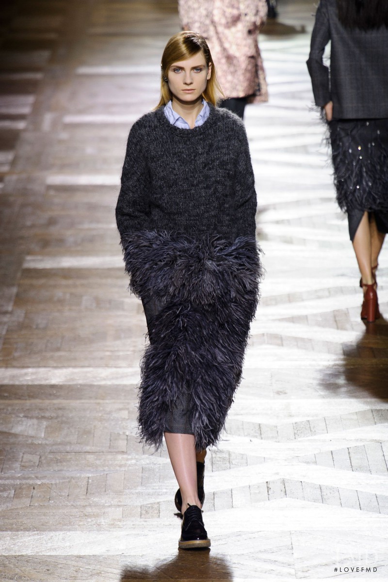 Maria Loks featured in  the Dries van Noten fashion show for Autumn/Winter 2013