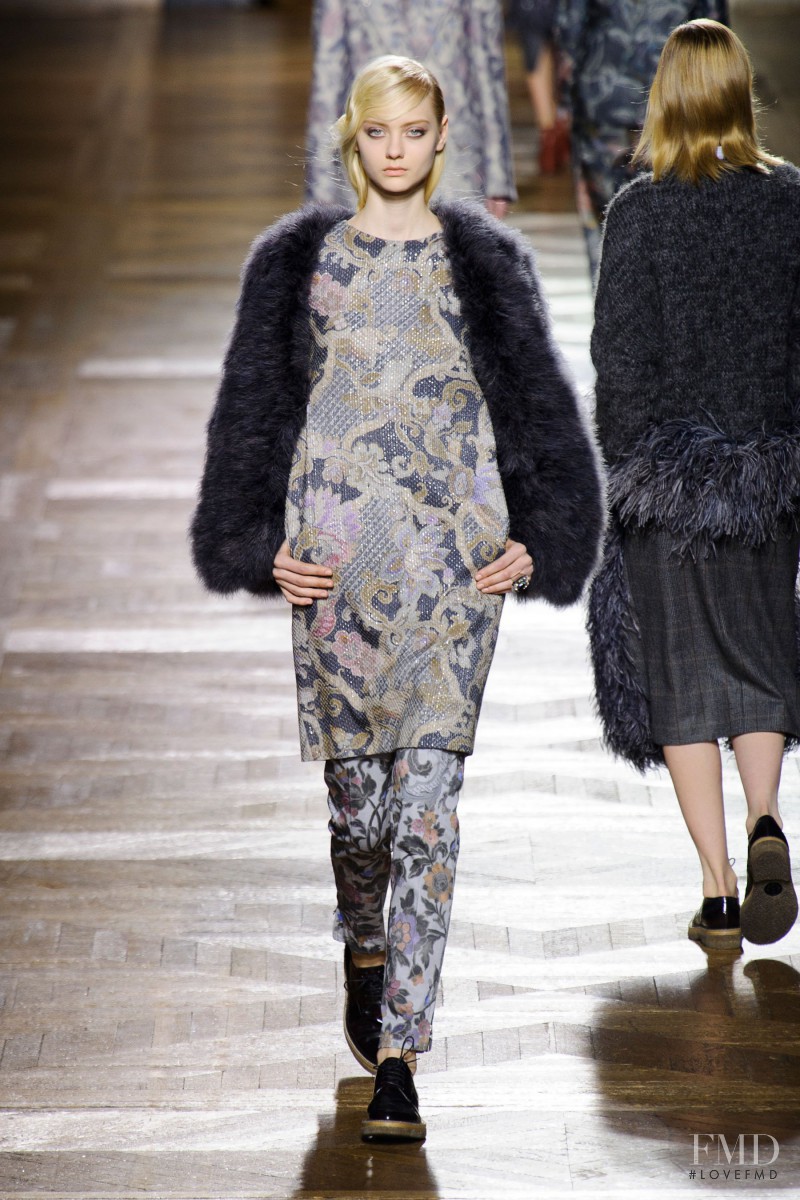 Nastya Kusakina featured in  the Dries van Noten fashion show for Autumn/Winter 2013