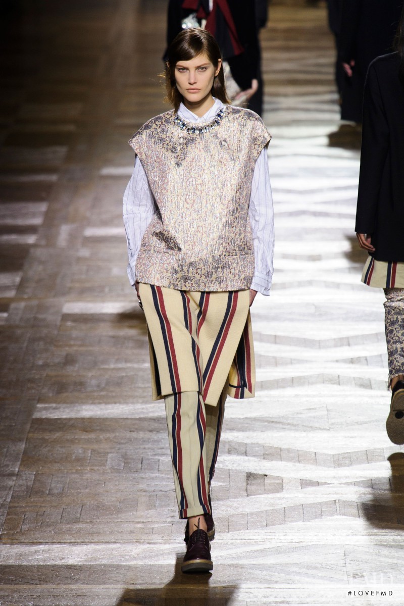 Catherine McNeil featured in  the Dries van Noten fashion show for Autumn/Winter 2013