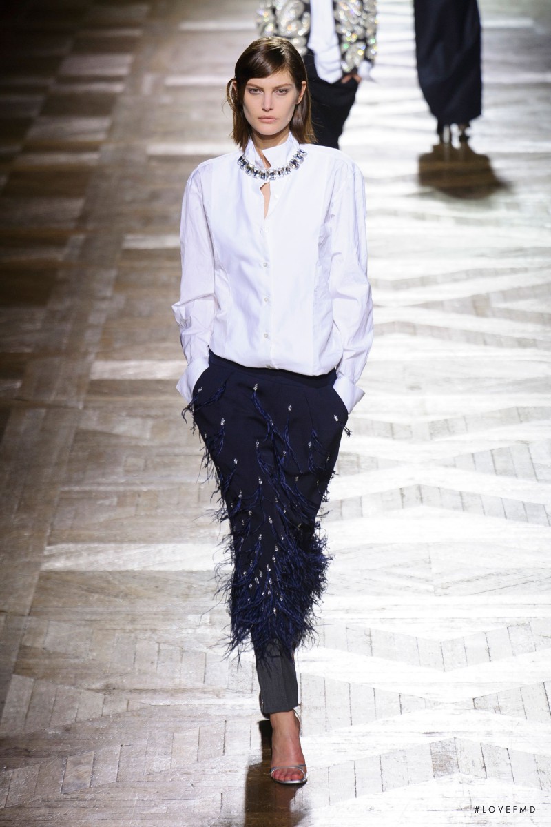 Catherine McNeil featured in  the Dries van Noten fashion show for Autumn/Winter 2013