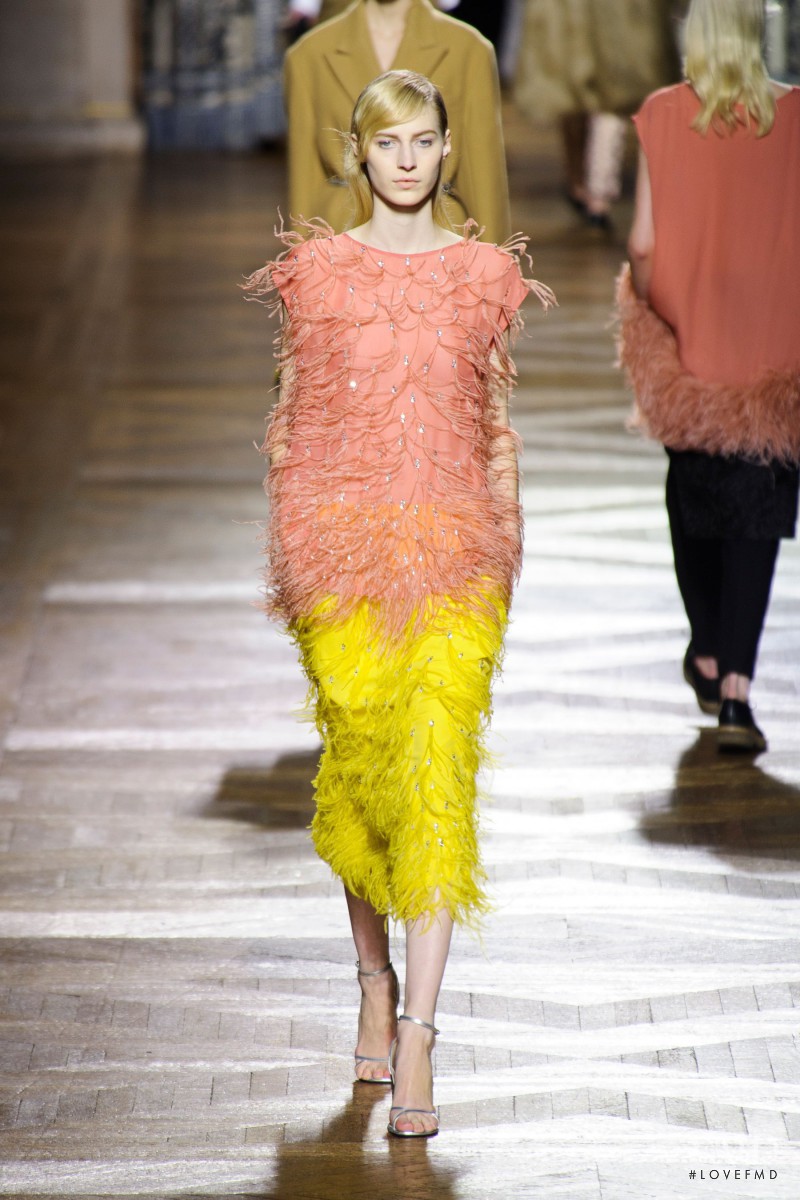 Julia Nobis featured in  the Dries van Noten fashion show for Autumn/Winter 2013