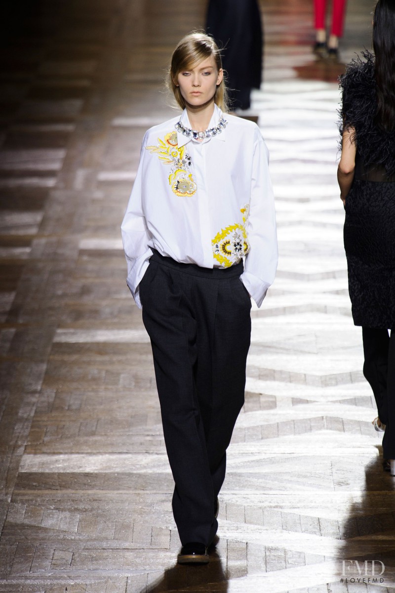 Katerina Ryabinkina featured in  the Dries van Noten fashion show for Autumn/Winter 2013