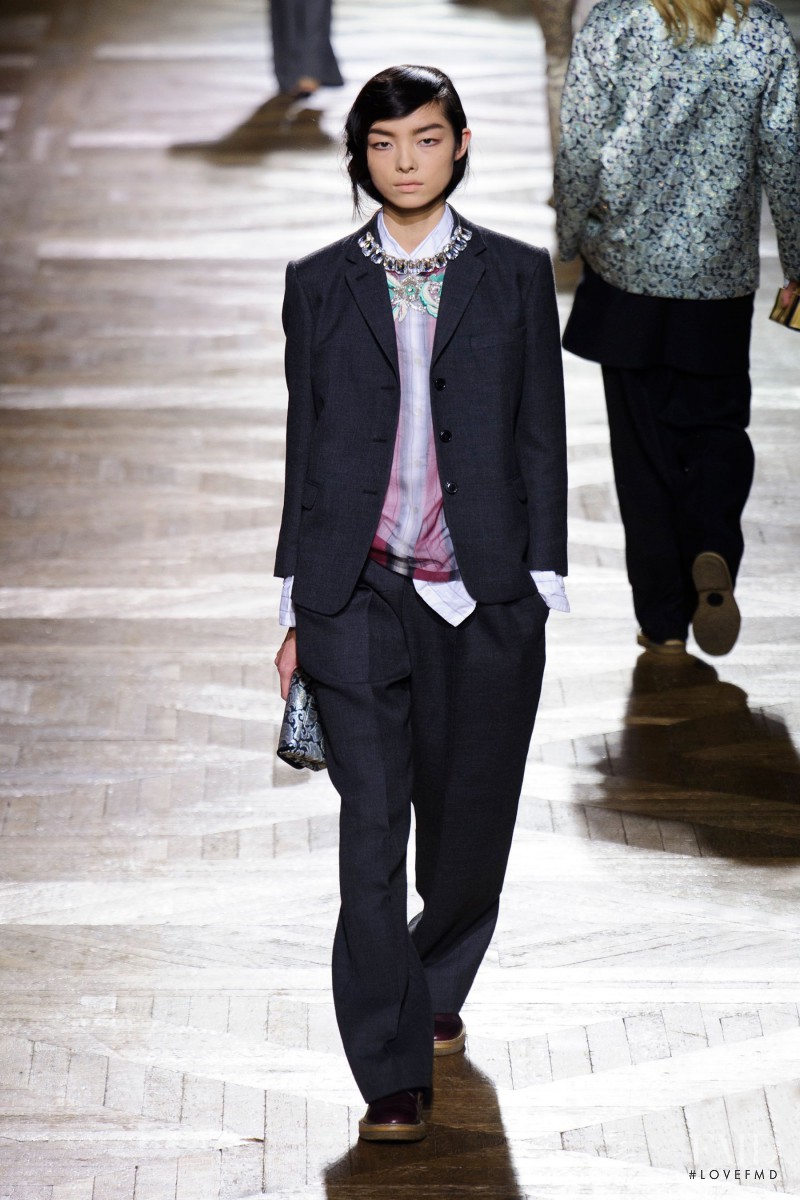 Fei Fei Sun featured in  the Dries van Noten fashion show for Autumn/Winter 2013