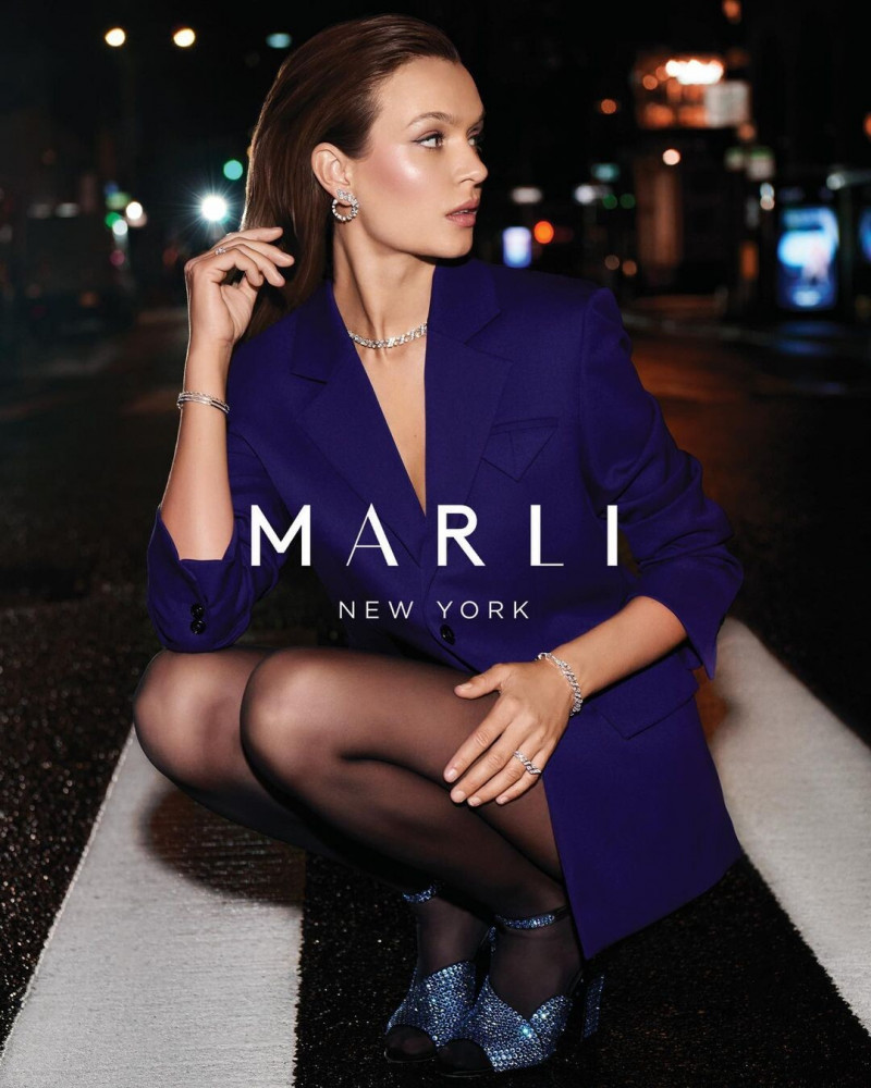 Josephine Skriver featured in  the Marli New York advertisement for Autumn/Winter 2022