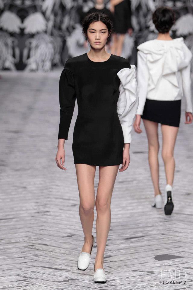 Chiharu Okunugi featured in  the Viktor & Rolf fashion show for Autumn/Winter 2013