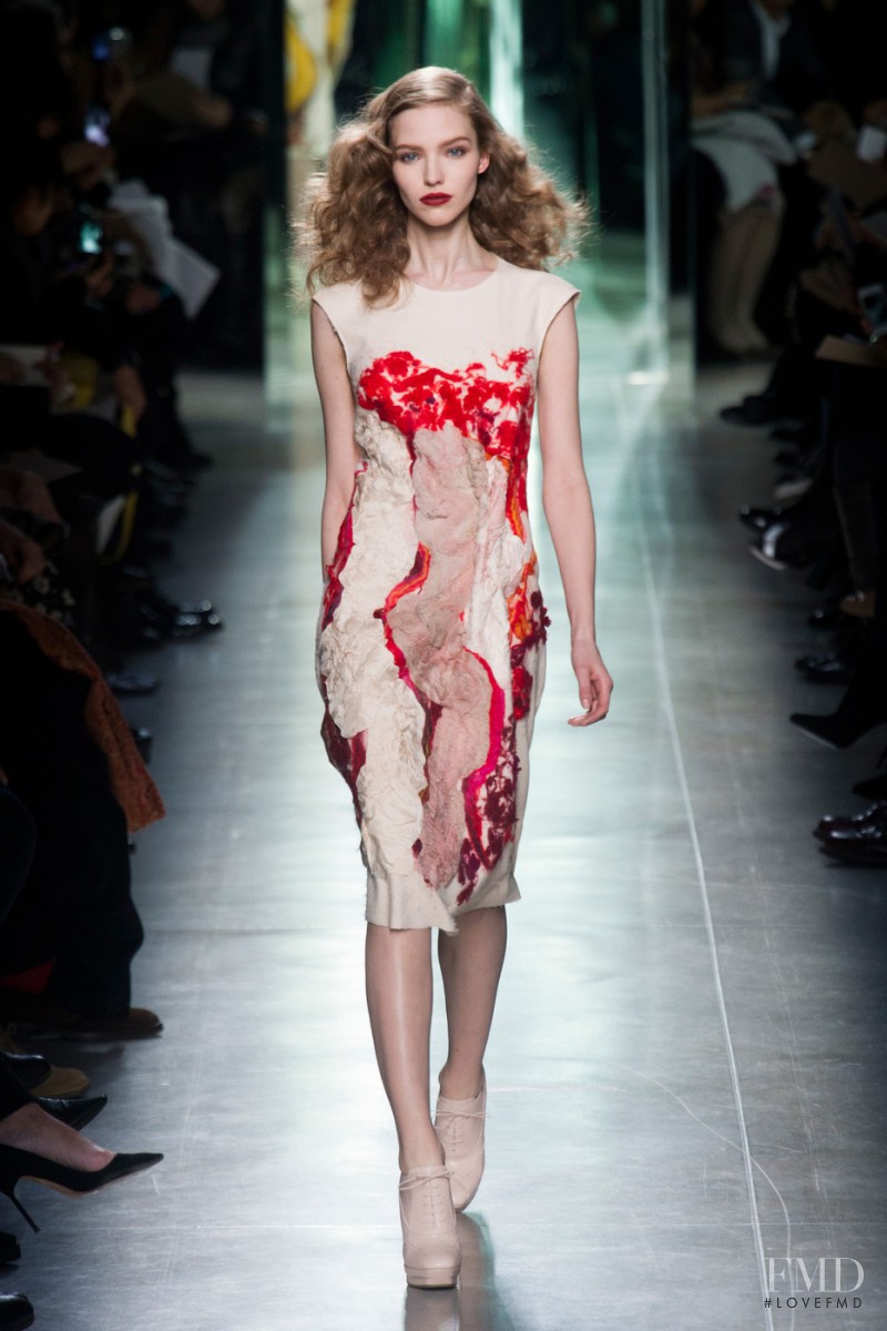 Sasha Luss featured in  the Bottega Veneta fashion show for Autumn/Winter 2013