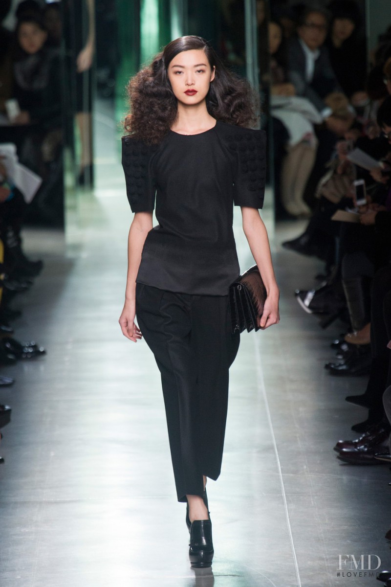 Tian Yi featured in  the Bottega Veneta fashion show for Autumn/Winter 2013