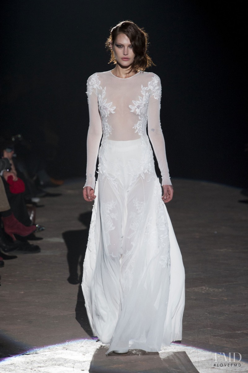 Catherine McNeil featured in  the Francesco Scognamiglio fashion show for Autumn/Winter 2013