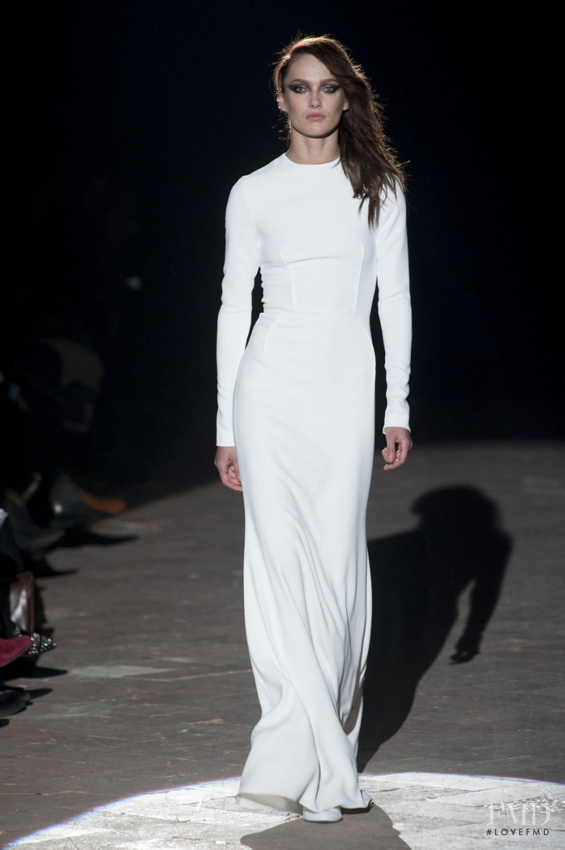 Karmen Pedaru featured in  the Francesco Scognamiglio fashion show for Autumn/Winter 2013