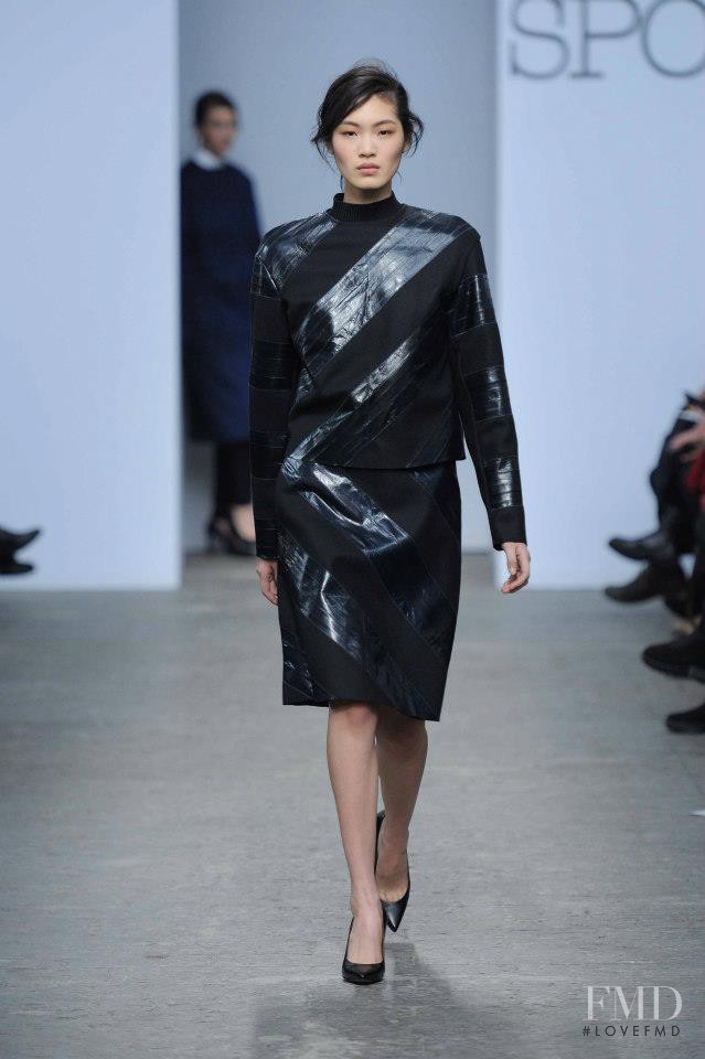 Chiharu Okunugi featured in  the Sportmax fashion show for Autumn/Winter 2013
