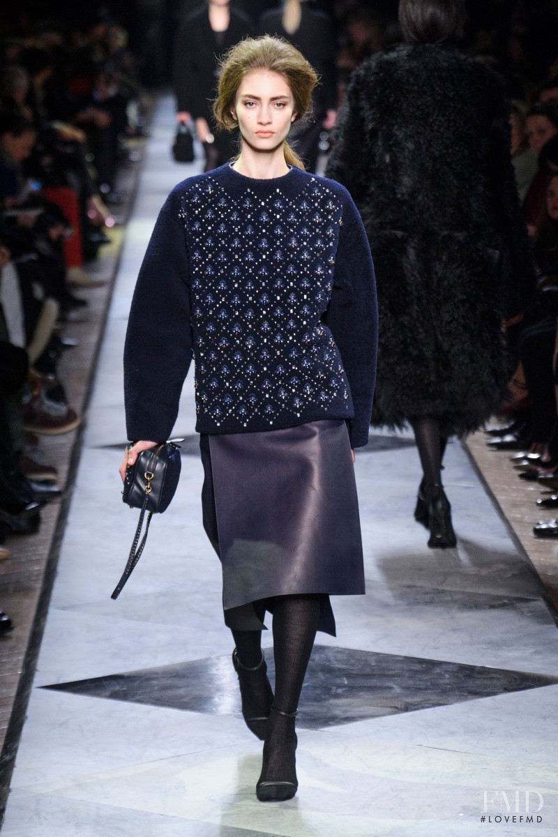 Marine Deleeuw featured in  the Loewe fashion show for Autumn/Winter 2013