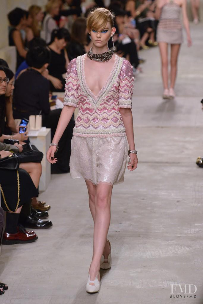 Ondria Hardin featured in  the Chanel fashion show for Cruise 2014