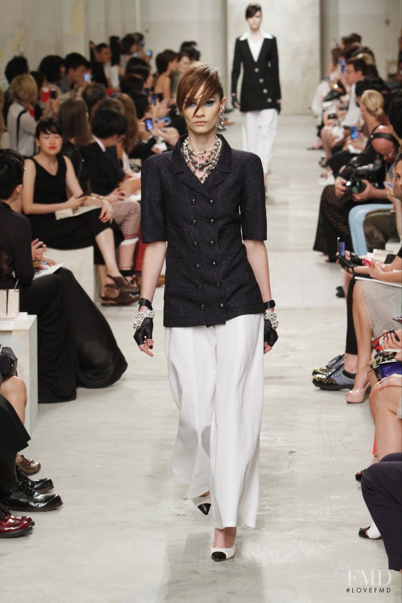 Marine Deleeuw featured in  the Chanel fashion show for Cruise 2014