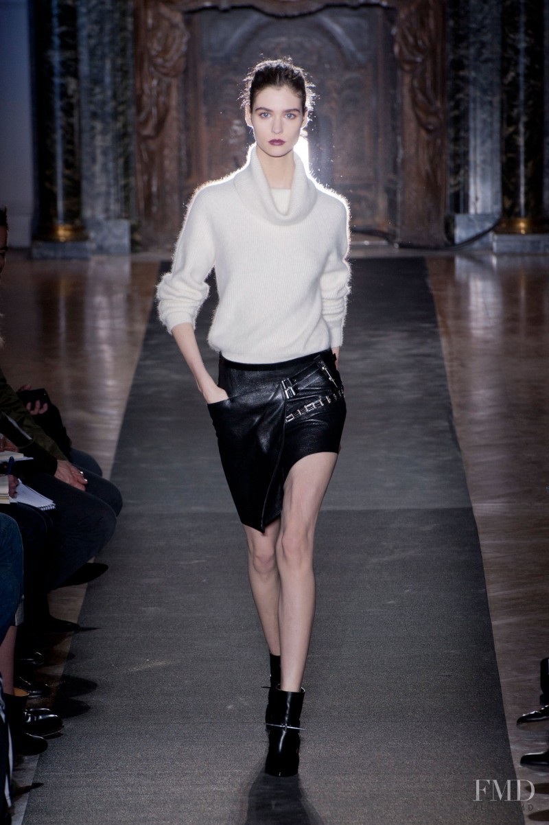 Manon Leloup featured in  the Anthony Vaccarello fashion show for Autumn/Winter 2013
