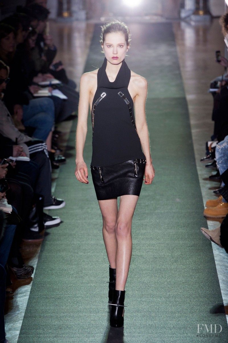 Caroline Brasch Nielsen featured in  the Anthony Vaccarello fashion show for Autumn/Winter 2013