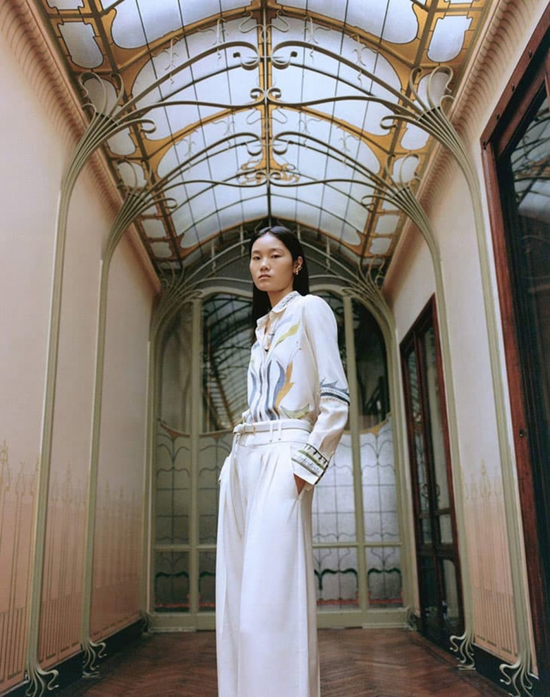 Canlan Wang featured in  the Altuzarra advertisement for Autumn/Winter 2023