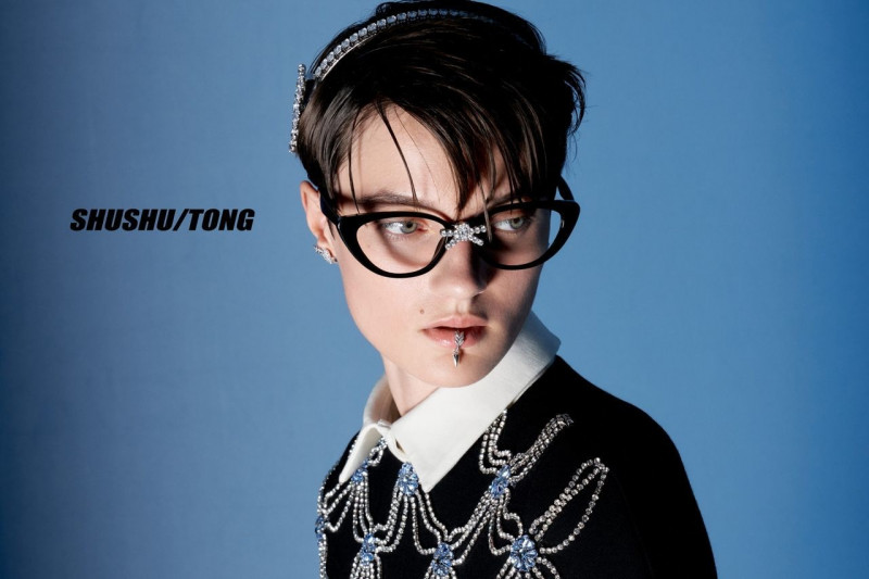 Tanya Churbanova featured in  the Shushu/tong advertisement for Autumn/Winter 2023