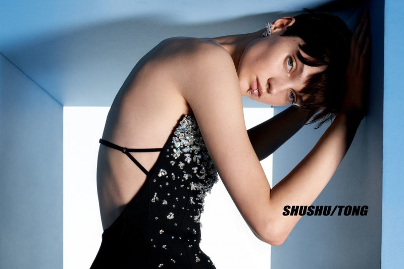 Tanya Churbanova featured in  the Shushu/tong advertisement for Autumn/Winter 2023