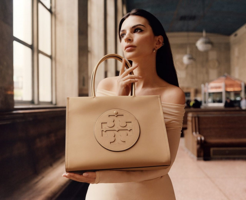 Emily Ratajkowski featured in  the Tory Burch advertisement for Autumn/Winter 2023