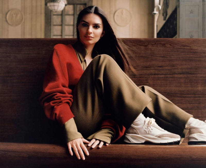 Emily Ratajkowski featured in  the Tory Burch advertisement for Autumn/Winter 2023