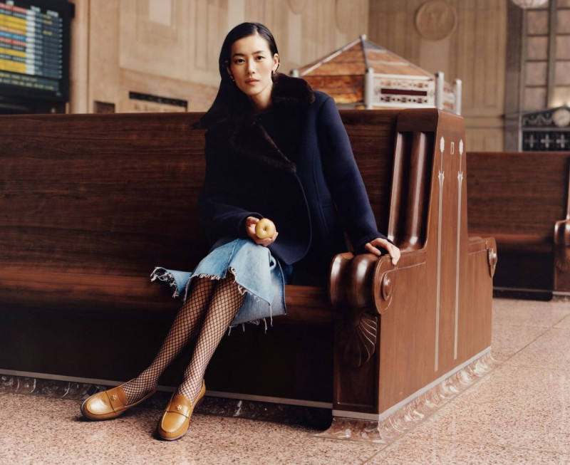 Liu Wen featured in  the Tory Burch advertisement for Autumn/Winter 2023
