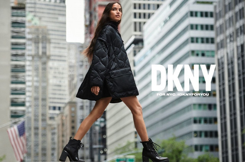 Amelia Gray Hamlin featured in  the DKNY advertisement for Autumn/Winter 2023