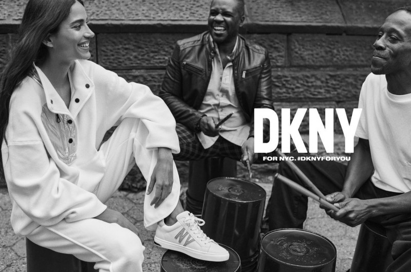 Amelia Gray Hamlin featured in  the DKNY advertisement for Autumn/Winter 2023