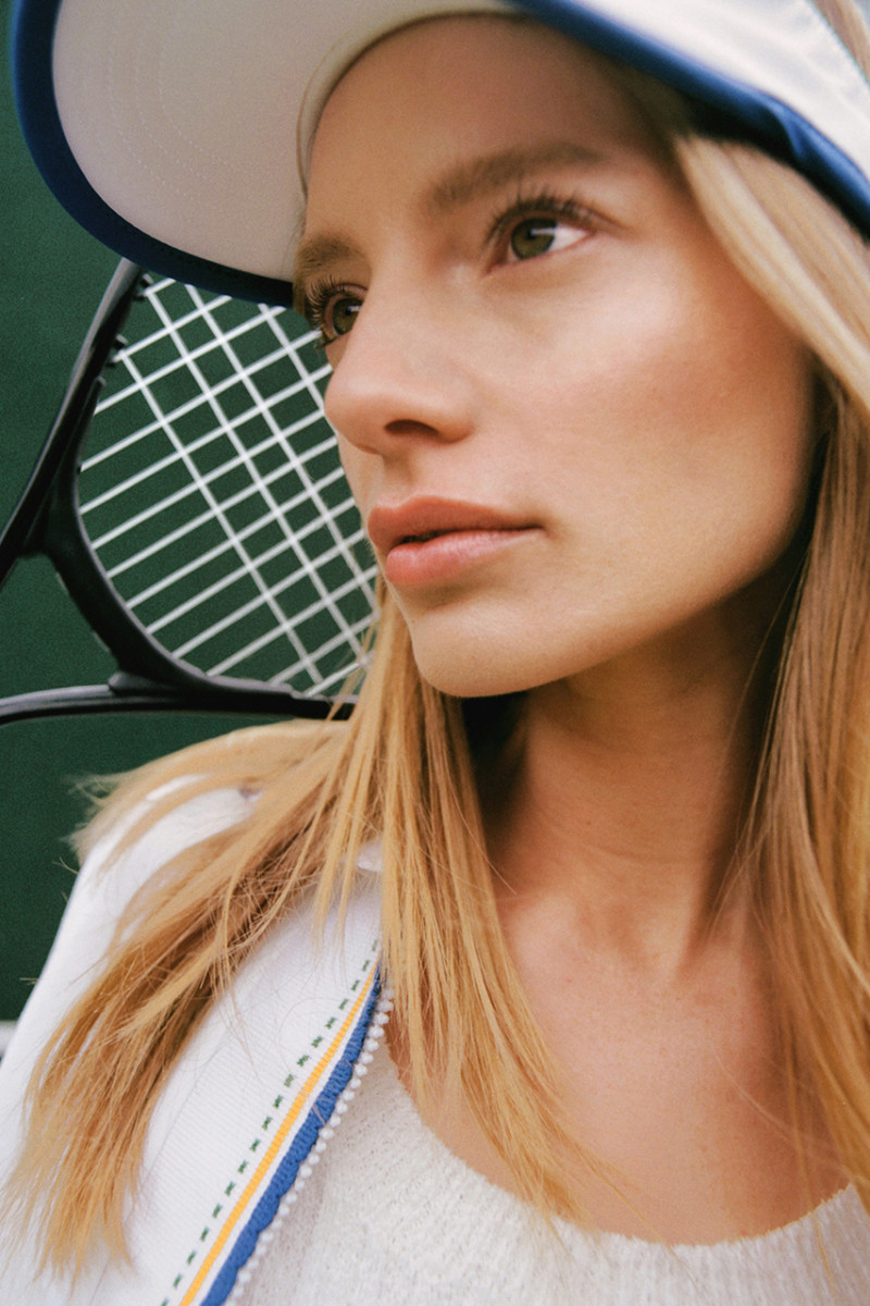 Maya Stepper featured in  the Casablanca Tennis Club advertisement for Autumn/Winter 2023